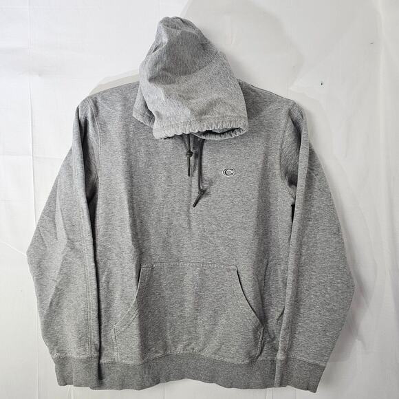 Coach Mens Signature Hoodie Sweatshirt Logo Gray Size Medium Hooded Loungewear - Picture 1 of 12